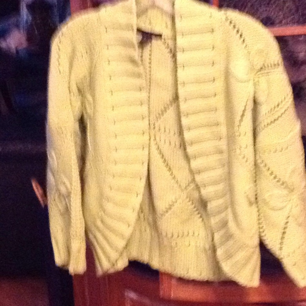 Lime green cotton crochet shrug